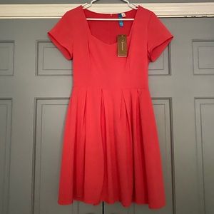 Francesca’s Coral Short Sleeve Dress